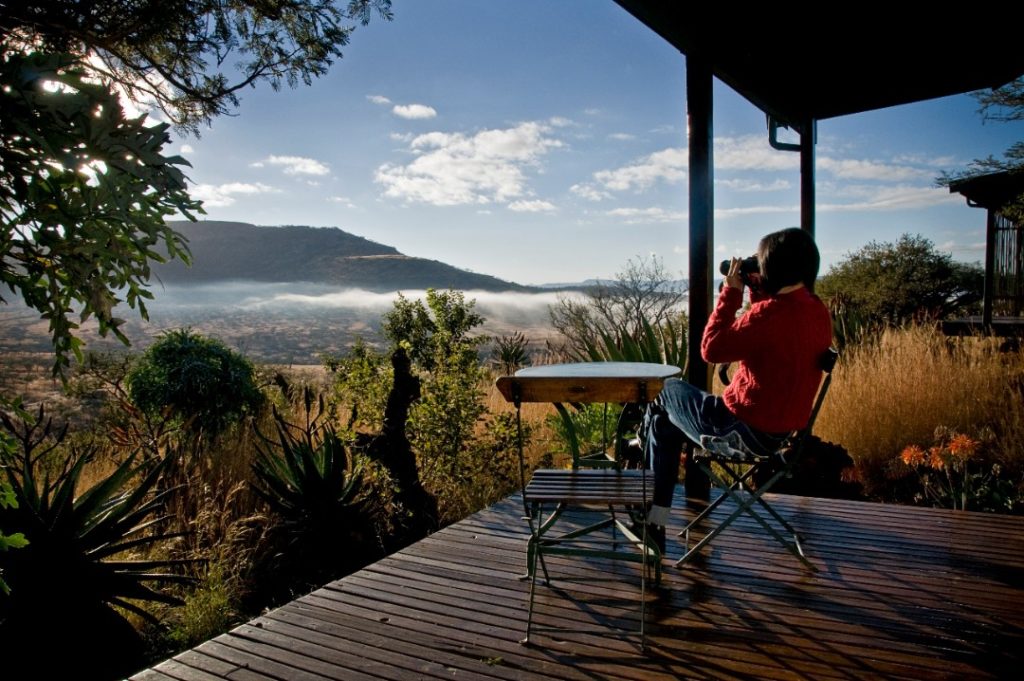 South Africa - Battlefields - Three Tree Hill Lodge - Cottage deck views of mountain range
