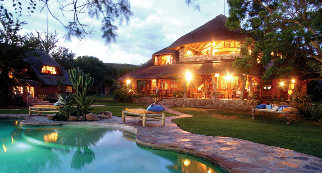 South Africa - Waterberg Reserves - 4948 - Pool and Front of Lodge