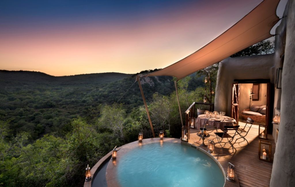 South Africa- andBeyond Phinda Private Game Reserve - Rock Lodge - Private dining plunge pool
