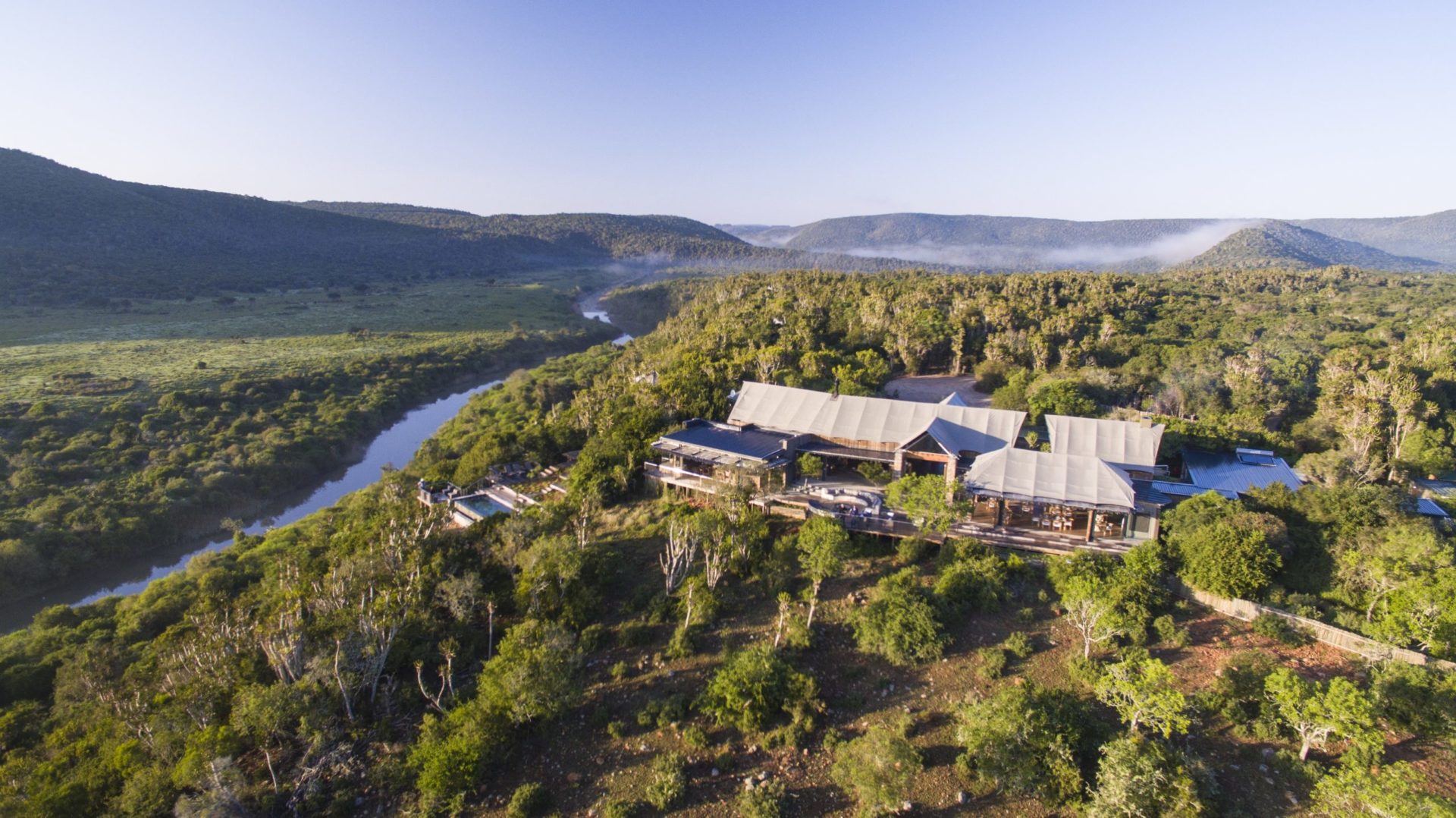 South Africa - Eastern Private Game Reserves - Kariega Settlers Drift - Mountain and river views