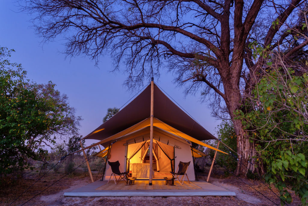 Botswana - Okavango Delta - Camp Maru - Tented Camp at night