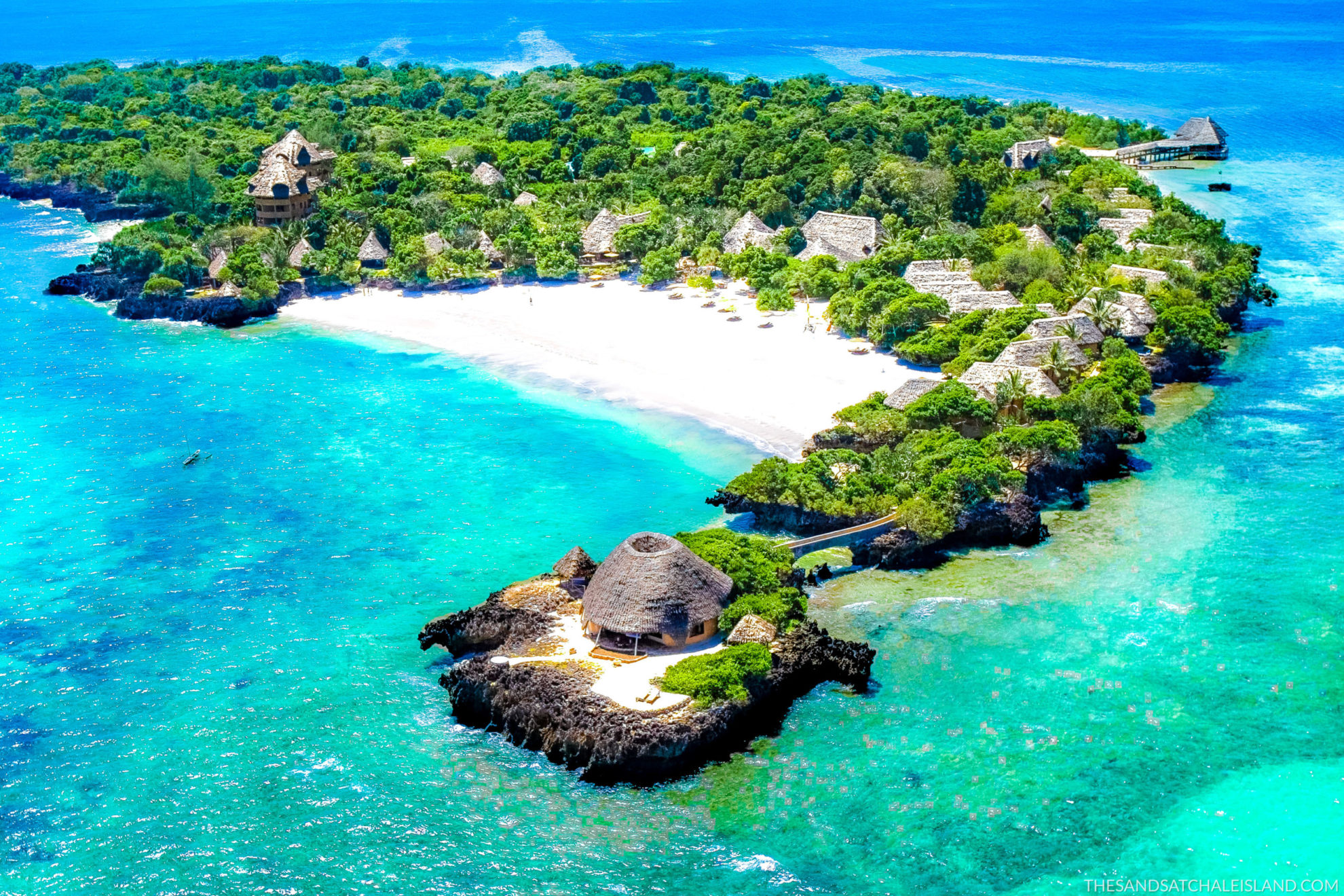 Kenya - Chale Island - 12890 - Ariel view of Villas