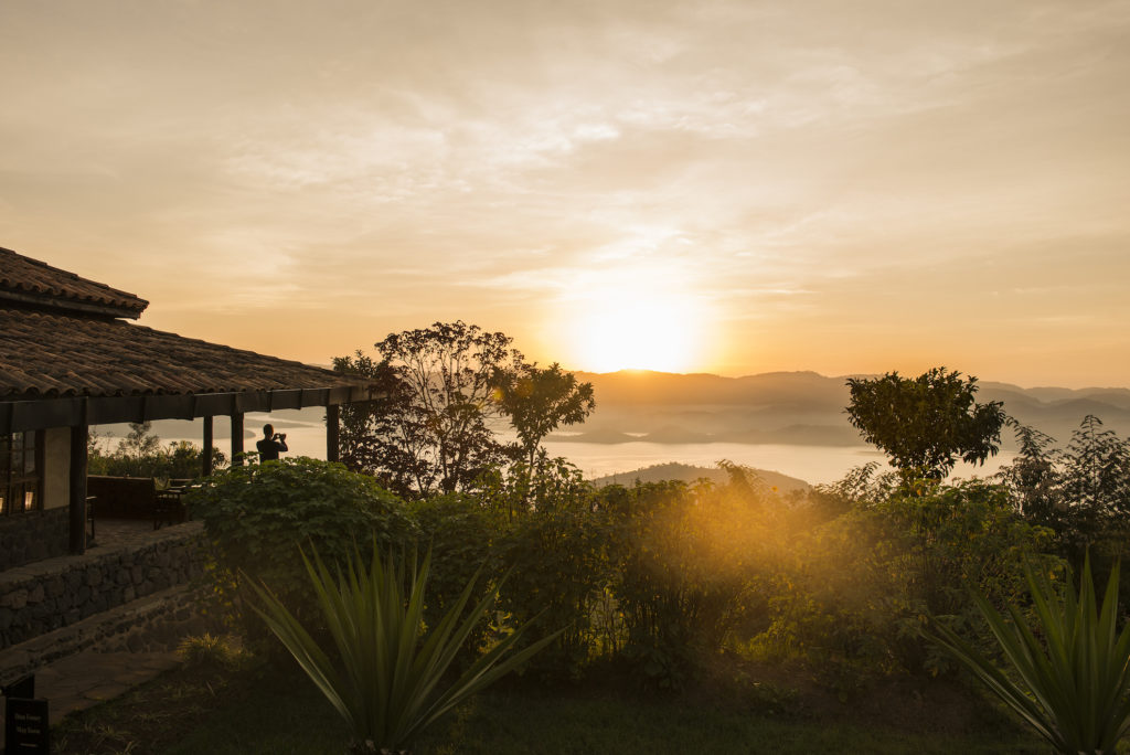 Rwanda - Twin Lakes Burera & Ruhondo - 1568 - Sunset over Lodge