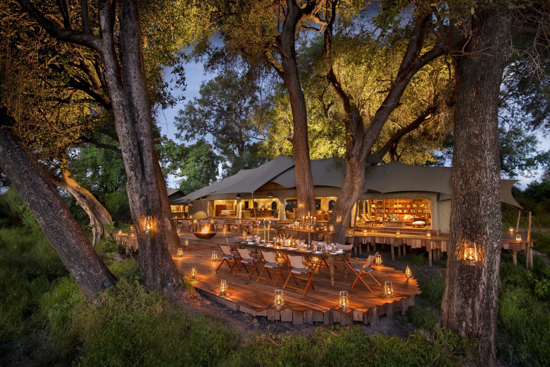 Botswana - Duba Plains Private Reserve - 1553 - Duba Plains Camp at night