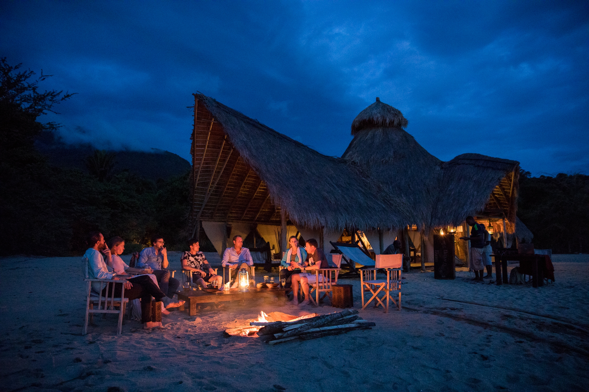Tanzania - Mahale Mountain National Park - 1568 - Campfire at Night
