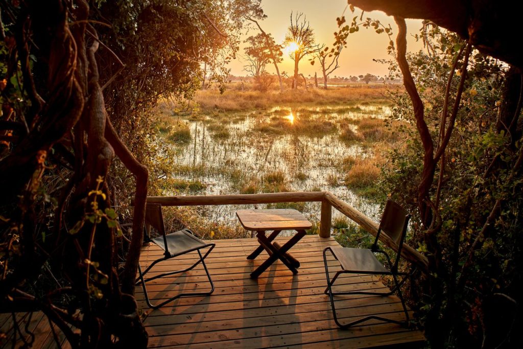 Botswana - Moremi Game Reserve - 1553 - Oddballs' Camp Sunset on Decking