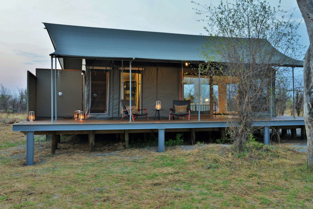 Botswana -Nogatsaa - Chobe National Park - Nogatsaa Pans Lodge - Outside tented accommodation