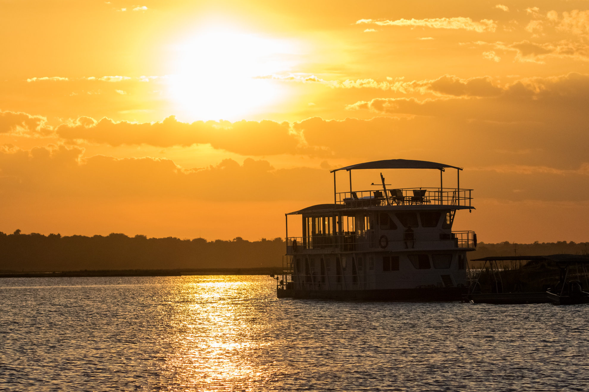 Botswana - Chobe River Front - 1553 - Houseboat Sunset