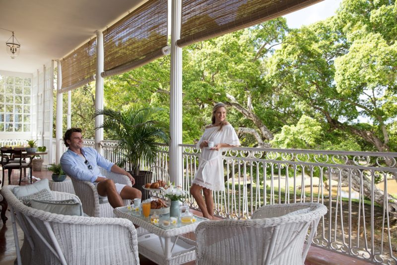 Mauritius - South Coast - 3996 - Heritage Telfair Resort & Spa - Chateau de Bel Ombre Restaurant - Terrace seating