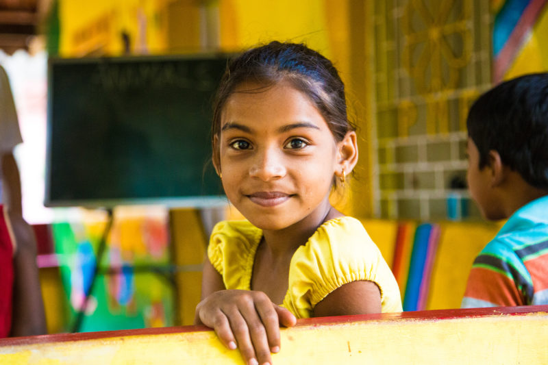 Young Girl in Goa School, India