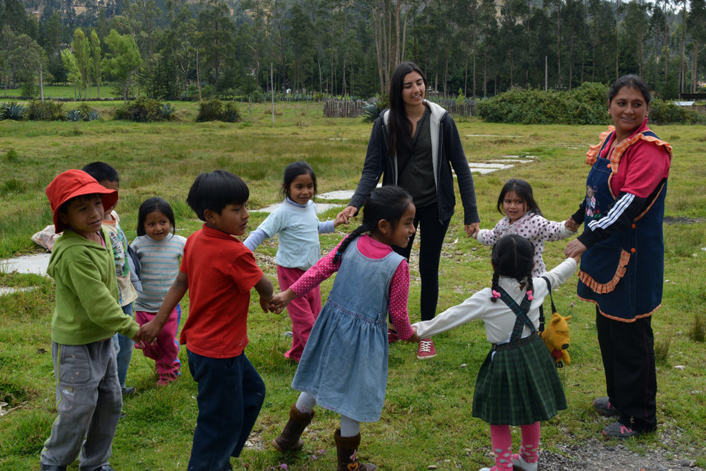 Play with kids on kindergarten project Peru