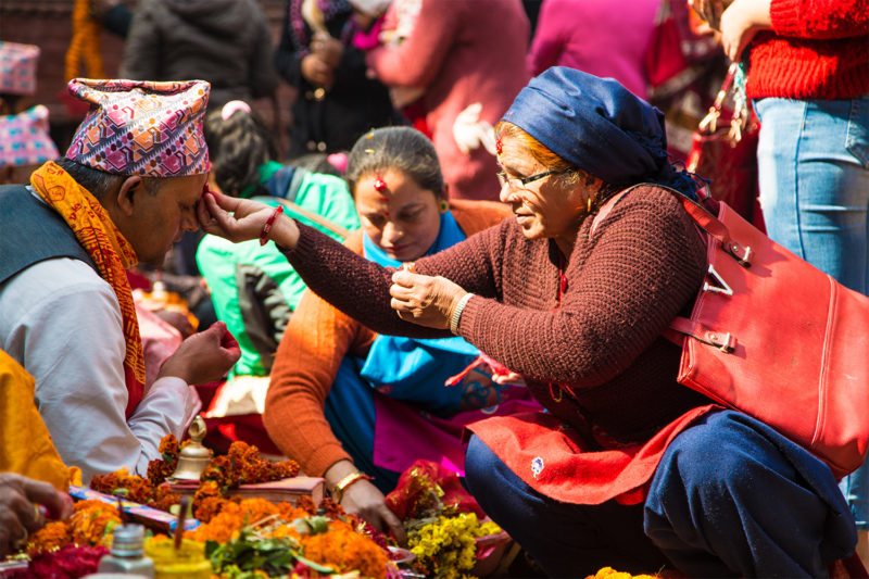 Locals in Nepal Market