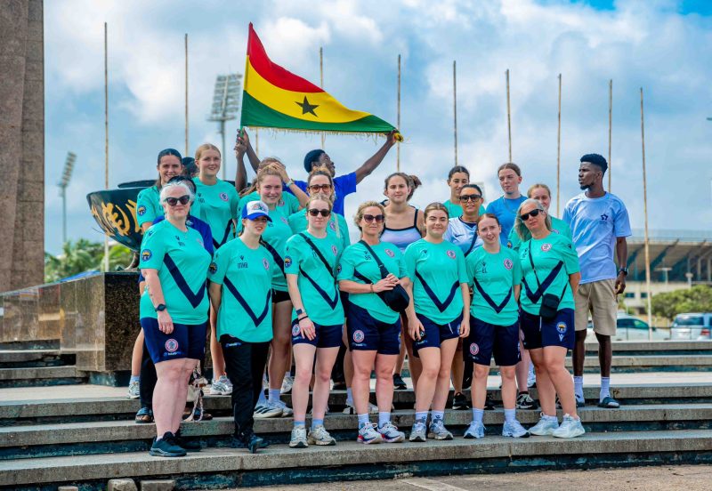 Women's Football Tour in Ghana with Ghana Flag
