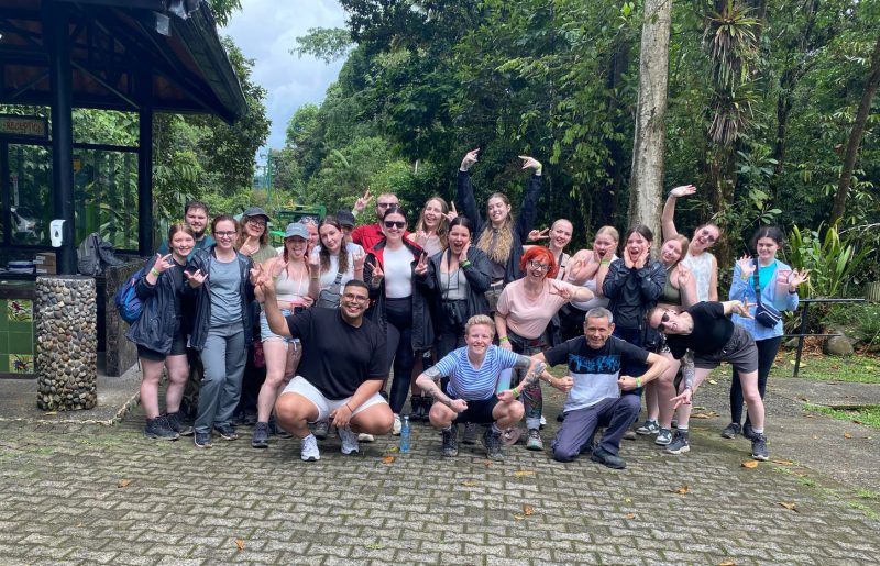 Group of young people on an adventure trip in Costa Rica