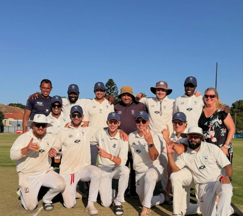 Group of male cricketers in South Africa