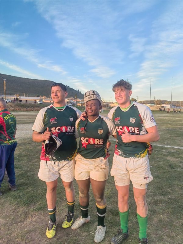 Three young rugby players in South Africa