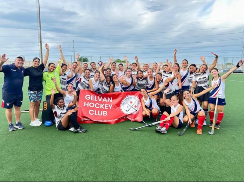 Group of young hockey players in South Africa